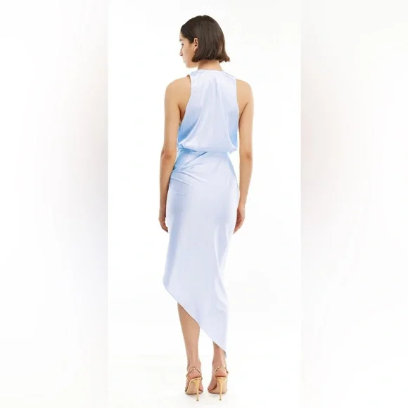 NWT Mother of All light blue Perry silk wrap dress - Picture 2 of 8
